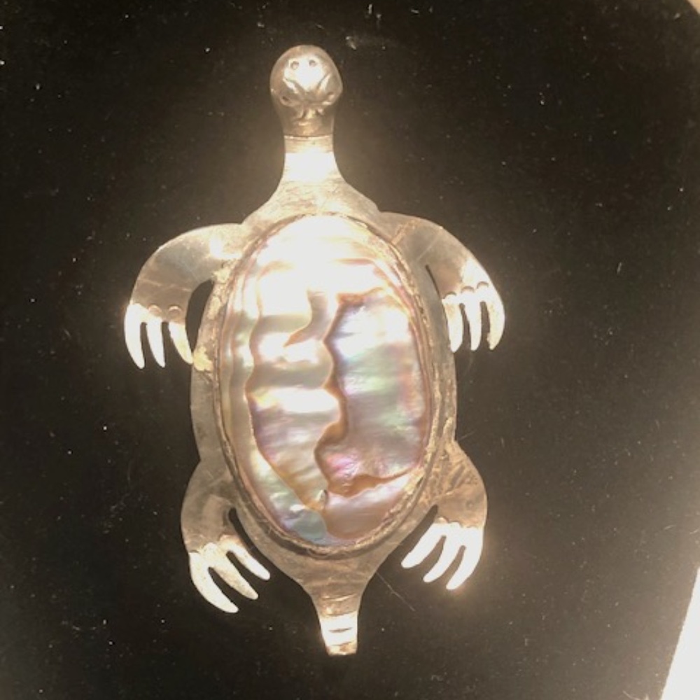 Sterling Silver/Abalone Turtle Brooch